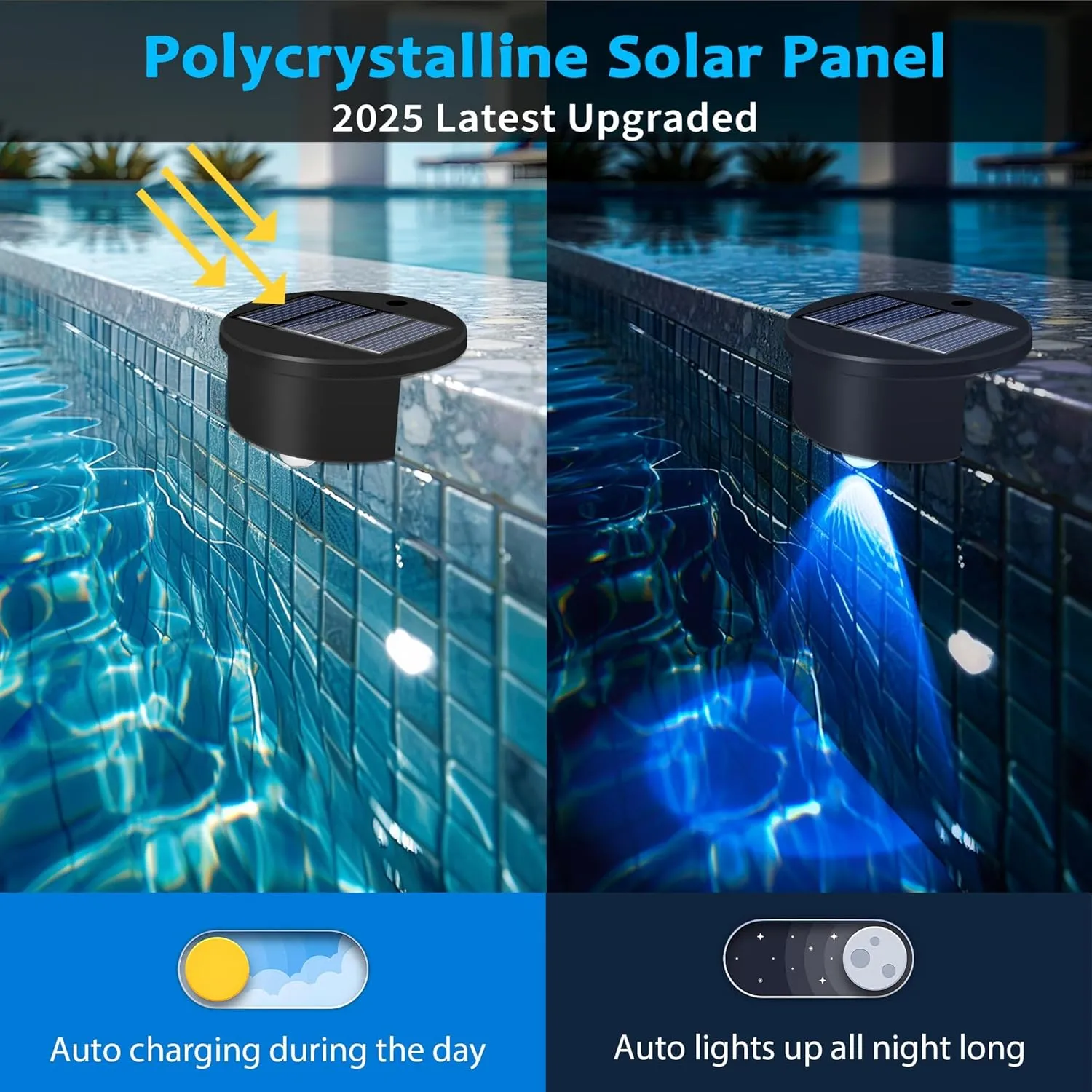 4 Pack Solar Pool Lights for Above Ground Pools, Swimming Pool Accessories Inground Deck Lights Solar Powered,Outdoor Decorations Waterproof Wireless