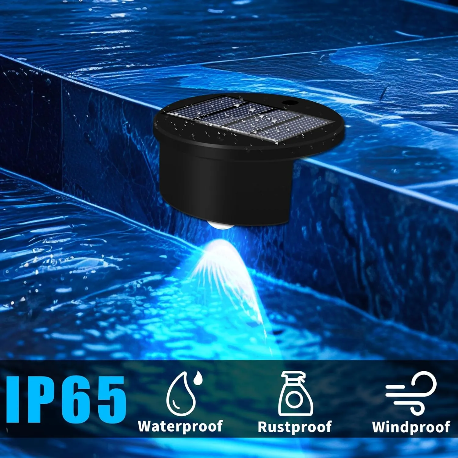 4 Pack Solar Pool Lights for Above Ground Pools, Swimming Pool Accessories Inground Deck Lights Solar Powered,Outdoor Decorations Waterproof Wireless