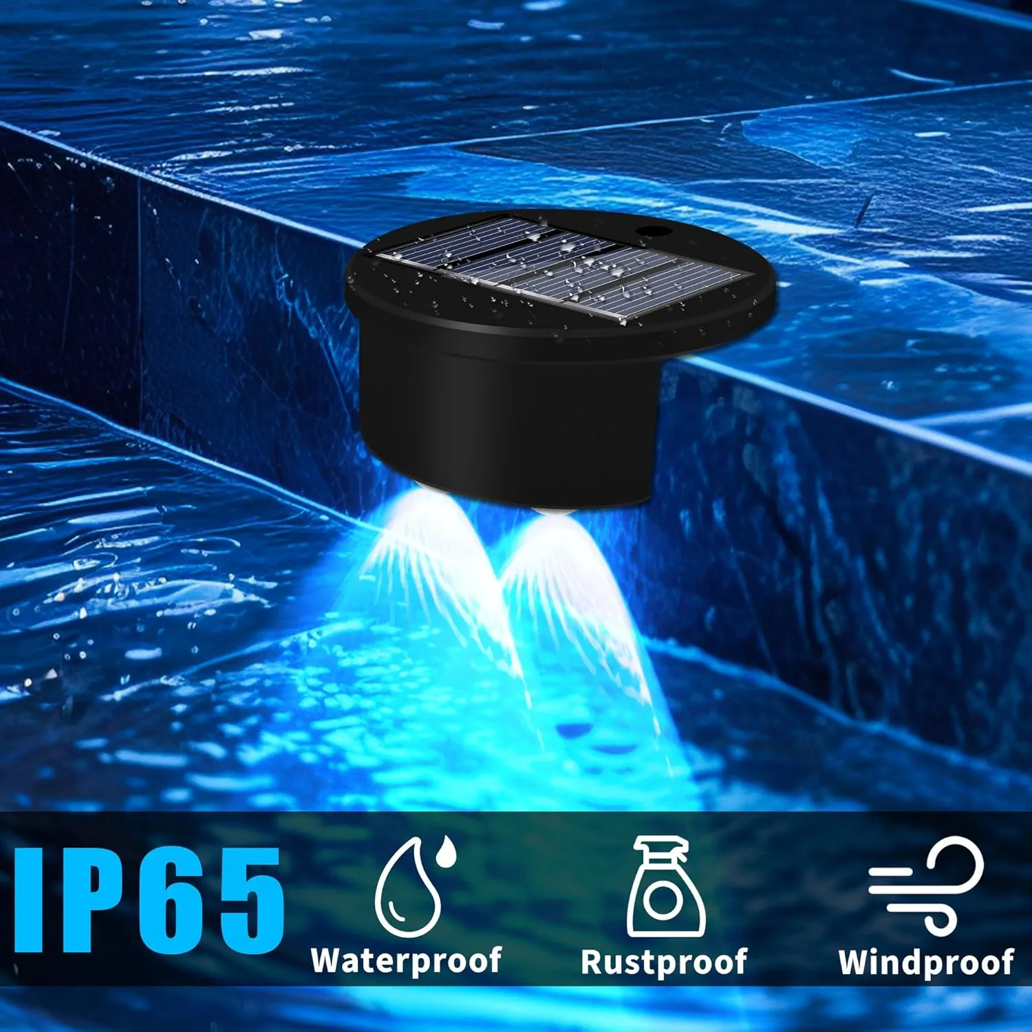 4 Pack Solar Pool Lights for Above Ground Pools, Swimming Pool Accessories Inground Pool Deck Lights Solar Powered, Pool Area Decorations Outdoor Waterproof, 2 Lights