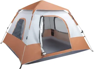 4 Person Instant Pop Up Tents for Camping, Waterproof Easy Set Up Large Family Dome Tent with Portable Carry Bag, 94.49 x 94.49 x 59.06 Inches