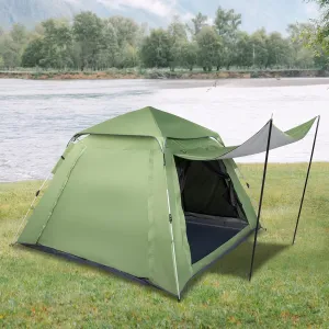 4 Person Large Portable Pop Up Tent,Waterproof & Windproof Family Dome Tent,Easy Set Up Camping Tent,Outdoor Lightweight Backpacking Tent,with Carry Bag,for Picnic Hiking & Traveling (Green)