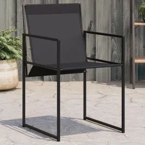 4-Piece Black Steel Patio Chairs Set with Textilene Fabric, Outdoor Lounge Chairs for Camping, Beach, Pool, Foldable Design for Compact Storage