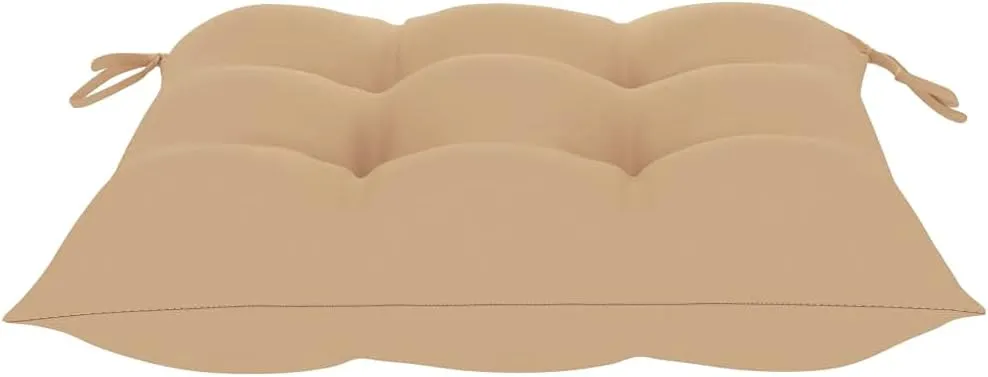 4-Piece Teak Wood Patio Chairs Set with Beige Cushions, Foldable Outdoor Furniture for Garden Poolside Backyard, Durable Wooden Lounge Chairs with Weather-Resistant Design
