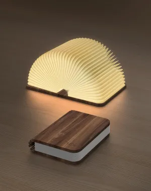 4.7 Inch Wooden Book Lamp,3 Colors Folding Book Light, Battery Operated Lamp, LED Ambient Lighting, Magnetic Mood Lighting for Home&Library Decor (Walnut)