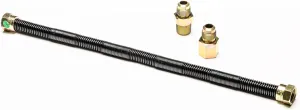 48'' x 1/2'' High Capacity Gas Flex Line - Premium Quality Black Non-Whistle Fire Pit, Fireplace, Dryer Gas Line - Versatile Usage - Easy Installation