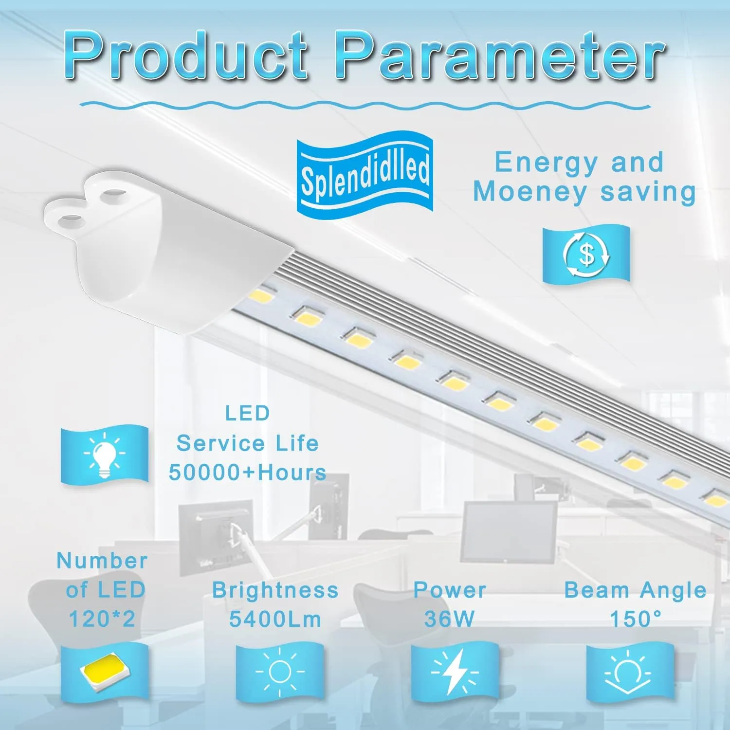 4FT LED Retrofit Kit,Recessed Fluorescent Light Retrofit Super Bright LED Light,Panel Light,Troffer Quick Repair and Retrofit LED Kit,No Professional Tools Required,36w,3500K Warm Light (4 Pack)
