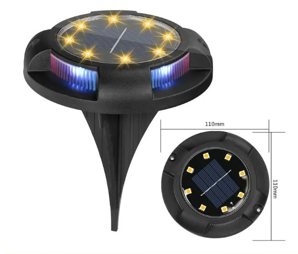 4Pcs 12LED Solar Power Disk Light Outdoor Garden Solar Underground Light Deck Light Spotlight Buried Solar Led Lamp Garden Decor