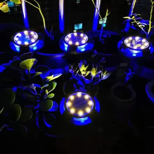 4Pcs 12LED Solar Power Disk Light Outdoor Garden Solar Underground Light Deck Light Spotlight Buried Solar Led Lamp Garden Decor