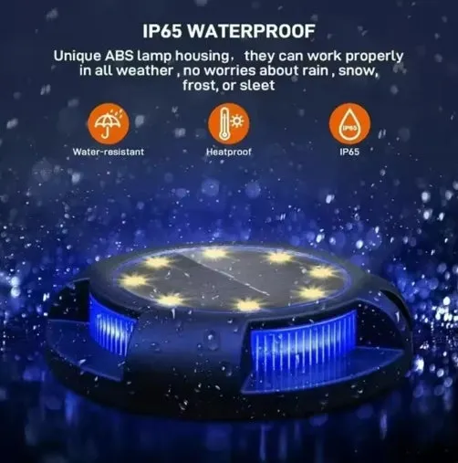 4Pcs 12LED Solar Power Disk Light Outdoor Garden Solar Underground Light Deck Light Spotlight Buried Solar Led Lamp Garden Decor
