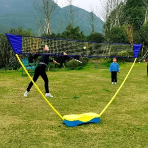 5 Feet High Badminton Tennis Net for Kids Youth Adults, Badminton Sets for Backyards, Portable Volleyball Net System with Carrying Case Base, Easy to Install