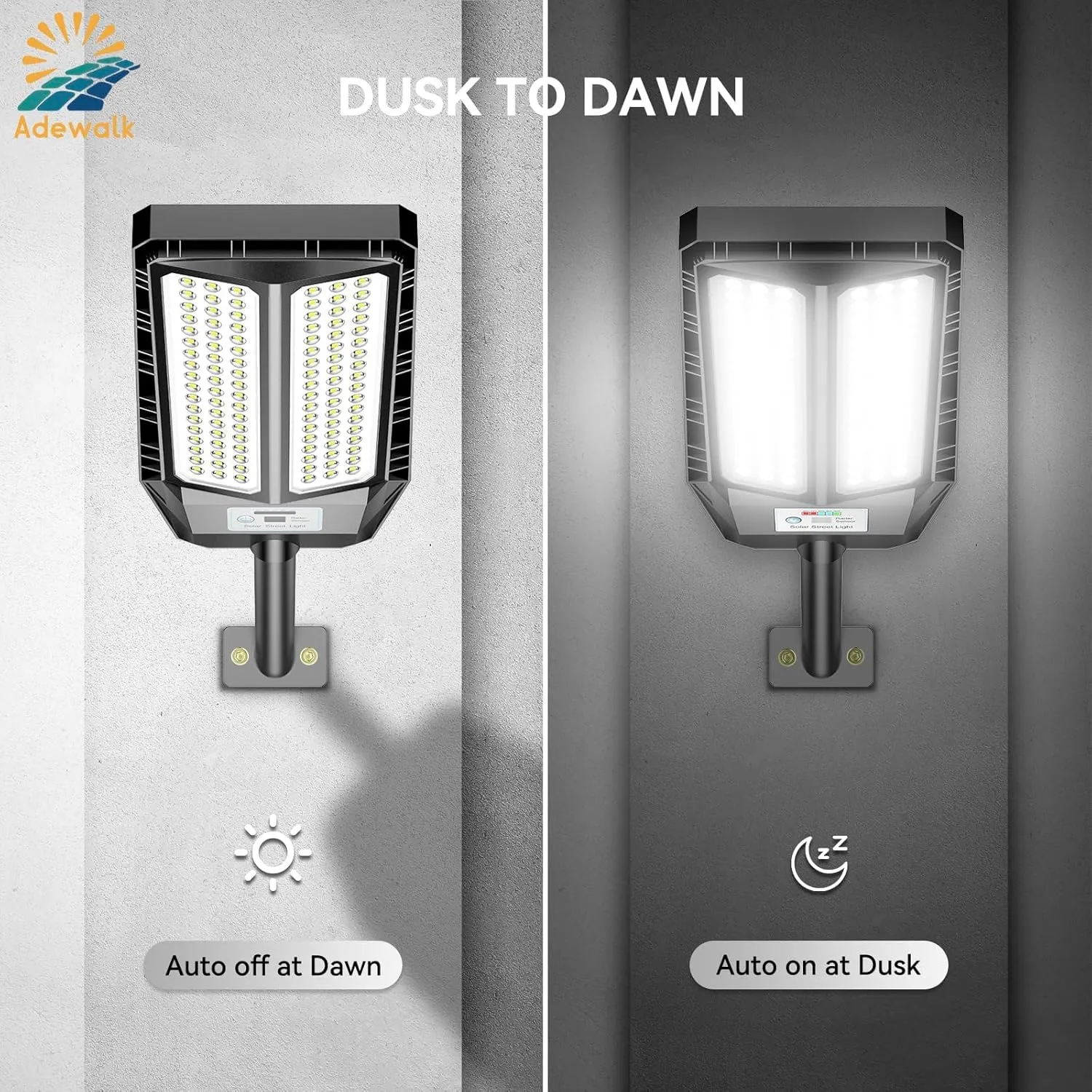 5000W Solar Lights Outdoor - 6500K LED Solar Street Lights Outdoor, Dusk to Dawn, IP66 Waterproof Solar Flood Lights with Motion Sensor and Remote Control for Yard, Patio, 2 Pack