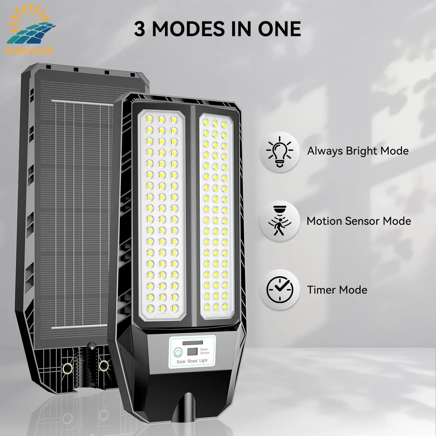 5000W Solar Lights Outdoor - 6500K LED Solar Street Lights Outdoor, Dusk to Dawn, IP66 Waterproof Solar Flood Lights with Motion Sensor and Remote Control for Yard, Patio, 2 Pack