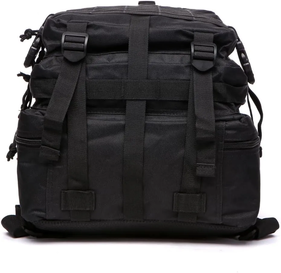 50L Sturdy Nylon Waterproof Fishing Hunting Backpack Outdoor Military Rucksacks Tactical Sports Camping Hiking (Black)