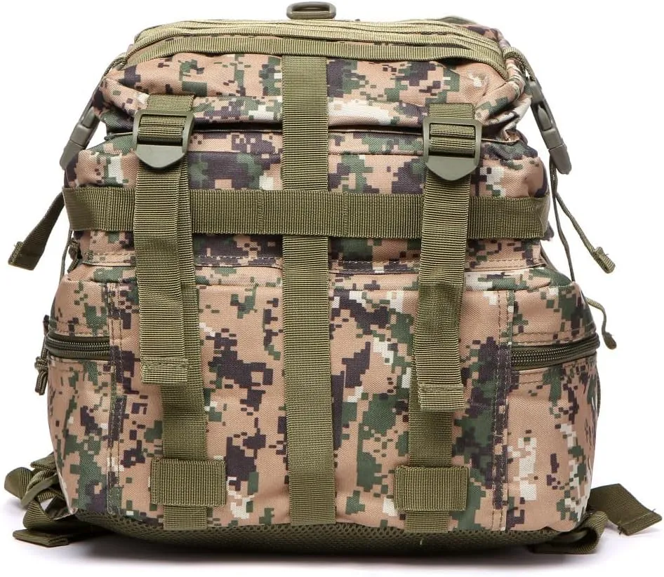 50L Sturdy Nylon Waterproof Fishing Hunting Backpack Outdoor Military Rucksacks Tactical Sports Camping Hiking (Camouflage green)