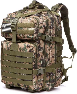 50L Sturdy Nylon Waterproof Fishing Hunting Backpack Outdoor Military Rucksacks Tactical Sports Camping Hiking (Camouflage green)