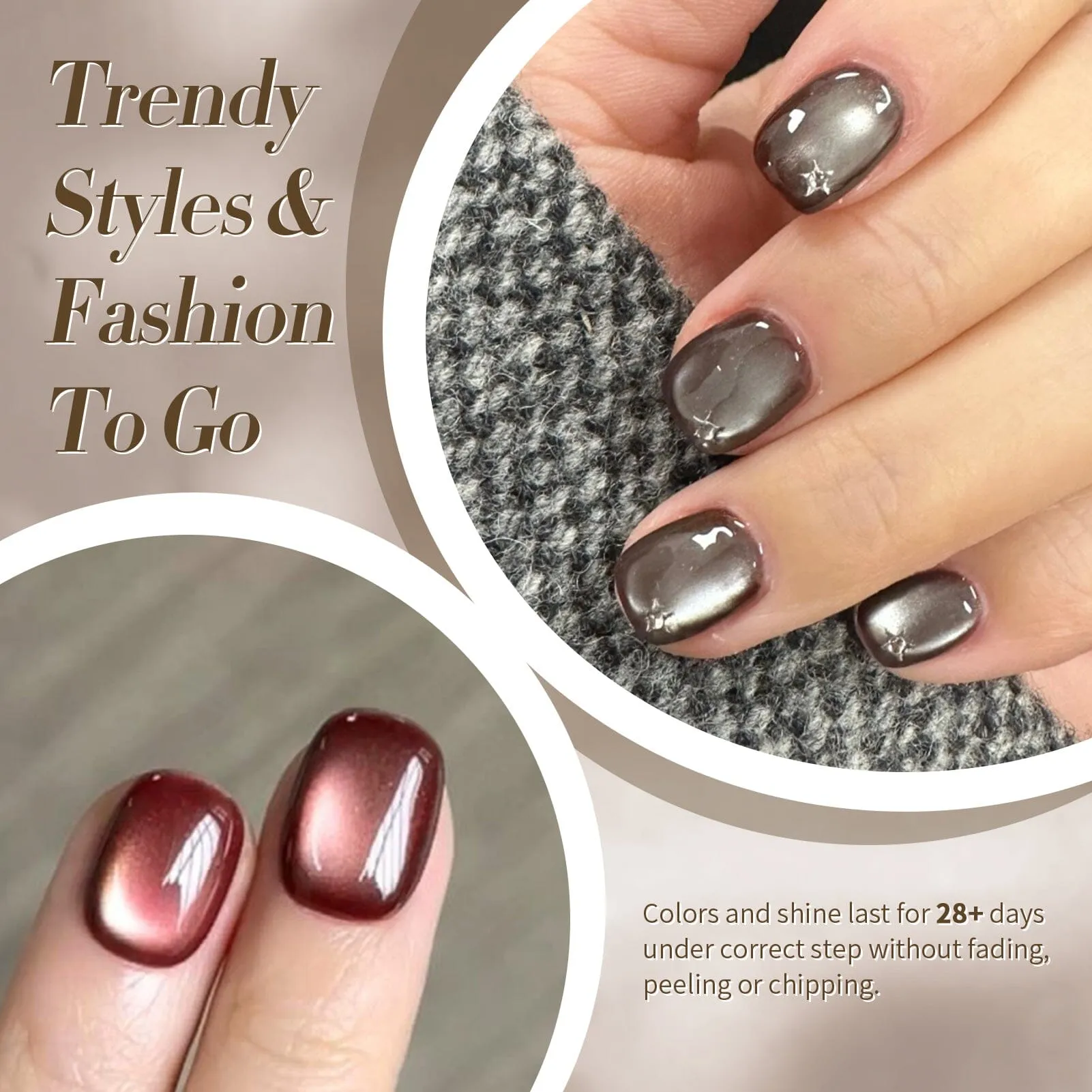 6 Colors Dark Glass Cat Magnetic Gel Polish Set M42 Sauvage 7ml