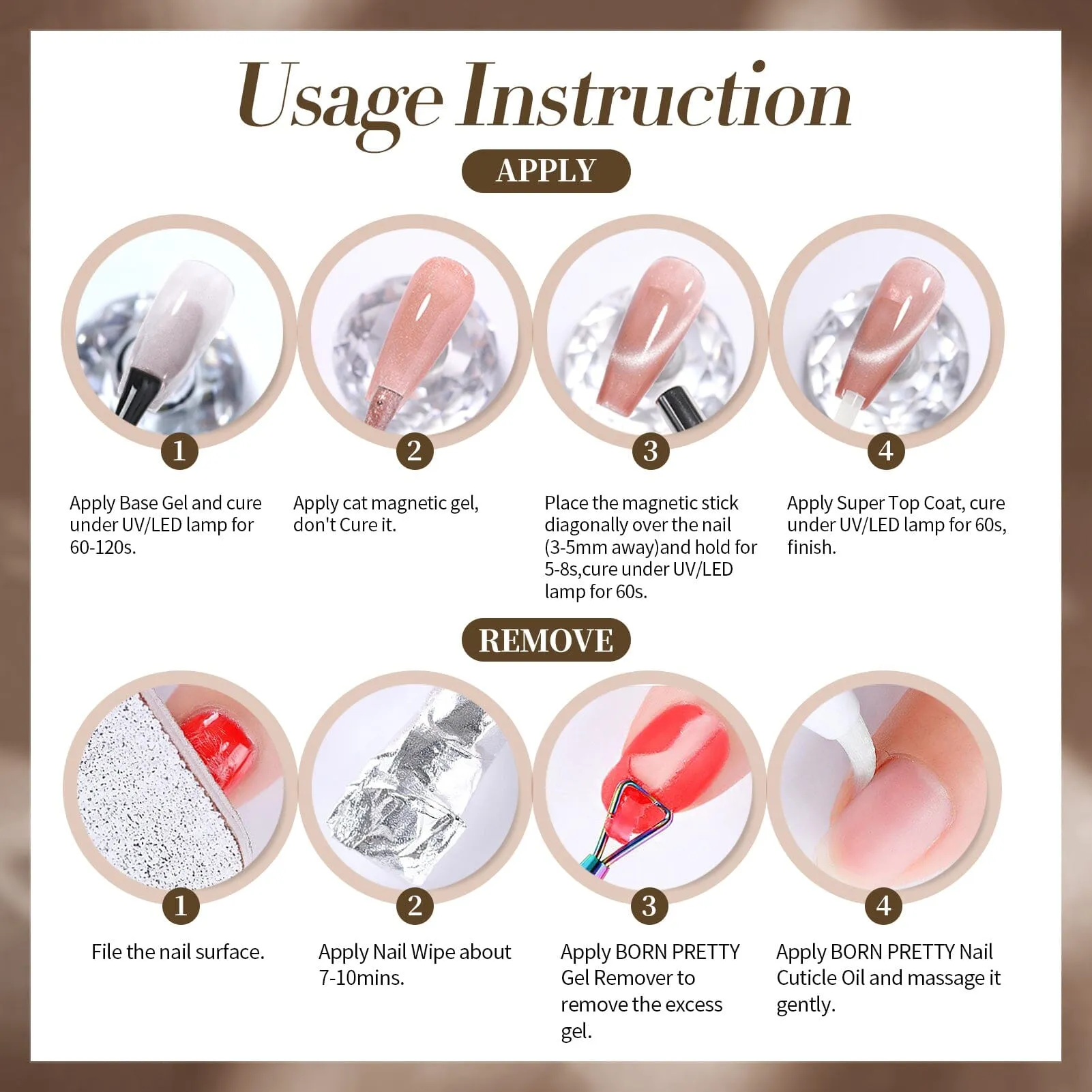 6 Colors Dark Glass Cat Magnetic Gel Polish Set M42 Sauvage 7ml