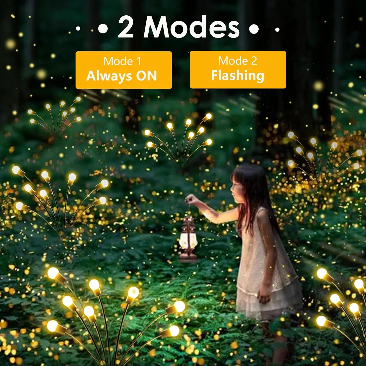 6-Pack Solar Garden Lights, 48 LED Solar Lights Outdoor for Garden Decor, Waterproof Firefly Light Outdoor (Sway by Wind), Swaying Light for Outside Yard Pathway Landscape Decorations (Warm White)