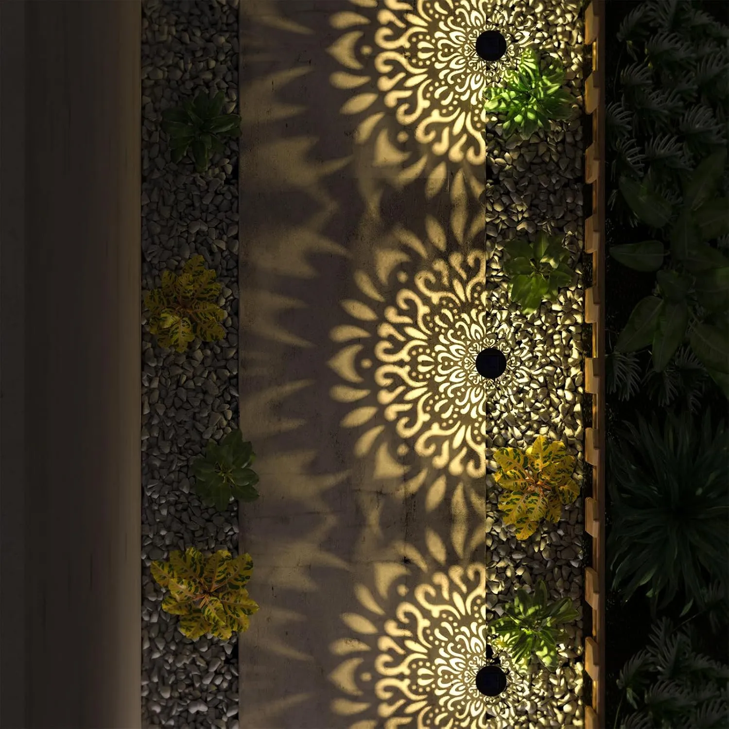 6 Pack Solar Lights Outdoor Garden Decorative Solar Pathway Lights Waterproof Plastic Outside Solar Path Landscape Lights Gardening Gifts for Women Mom Father Backyard Walkway Yard Decor