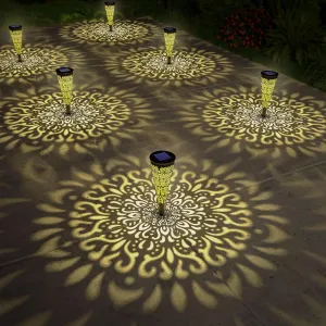 6 Pack Solar Lights Outdoor Garden Decorative Solar Pathway Lights Waterproof Plastic Outside Solar Path Landscape Lights Gardening Gifts for Women Mom Father Backyard Walkway Yard Decor