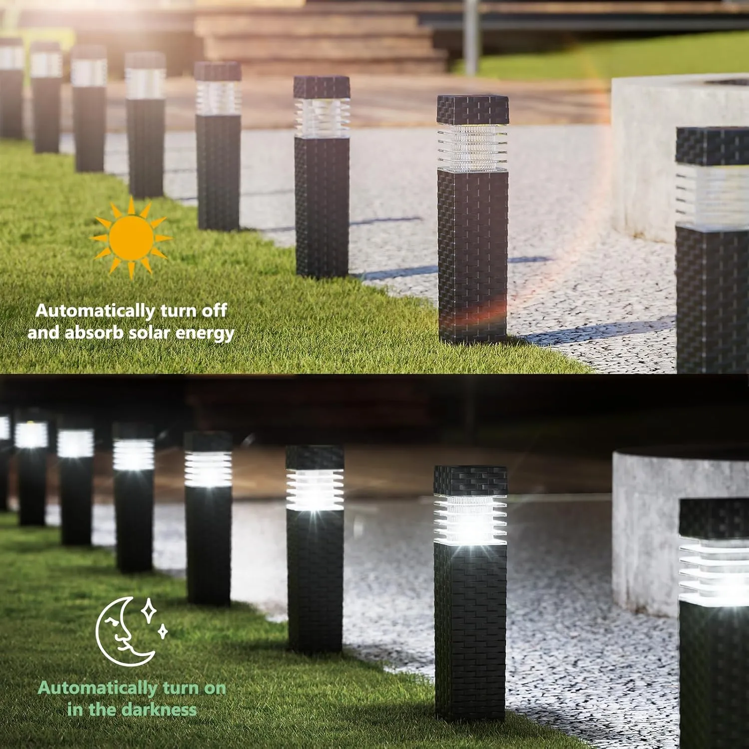 6 Pack Solar Pathway Lights - Solar Powered Outdoor Walkway Light Solar Garden Lights for Lawn, Path, Yard Decor (Cool White)