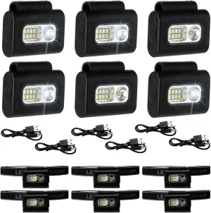 6 Pcs LED Running Lights for Runners Joggers Safety Jogging LED Light Clip Rechargeable Reflective Running Gear Magnetic USB Night Walking for Hiking Jogging Outdoor