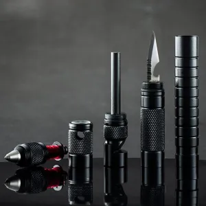 6in1 Outdoor Multifunctional Fishing Lighter Flint Magnesium Rod Field Fire Equipment Outdoor Fire Survival Tactical
