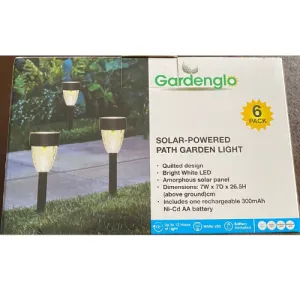6x Solar Powered LED Light Above Ground Garden Outdoor Path Lights With Battery