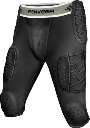 7.0 Football Girdle for Men & Boys with Cup Pocket - Padded Compression Shorts with Integrated Hip, Thigh, Knee & Tailbone Pads for Maximum Protection