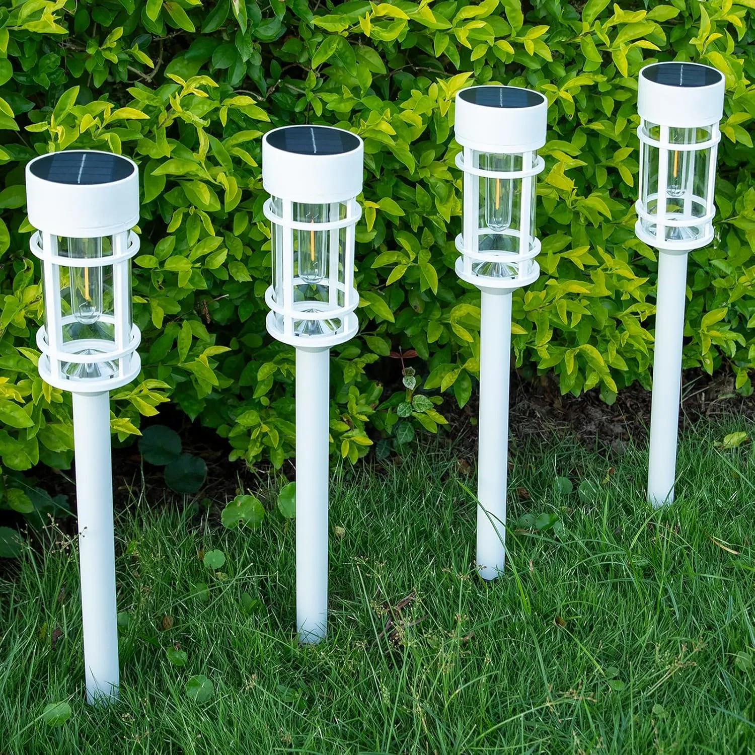 8 Pack Solar Pathway Lights, LED Solar Lights Outdoor Waterproof IP65, White Solar Garden Lights Outdoor Landscape Lighting for Yard, Lawn, Driveway