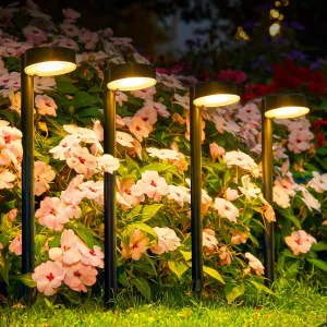 8 Pack Solar Pathway Lights Outdoor, Solar Lights for Outside with Brighter 12 LED, Up to 12 Hrs Outdoor Waterproof Garden Light for Yard Pathway Walkway Garden Decor, Black