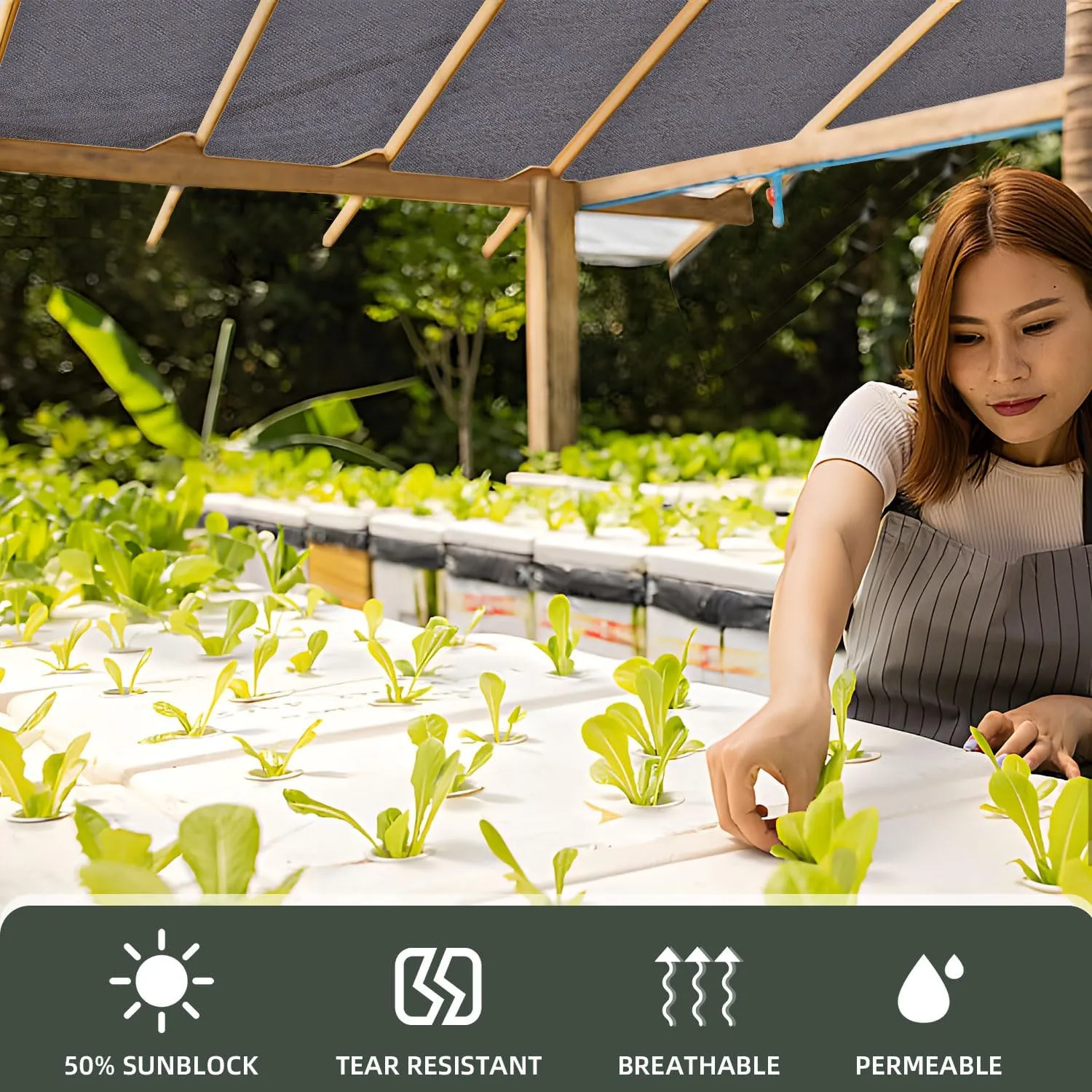 90% 13x20 Ft Shade Cloth for Garden,UV Resistant Sunblock Mesh Net for Plant Greenhouse Vegetables Flowers (Ebony)