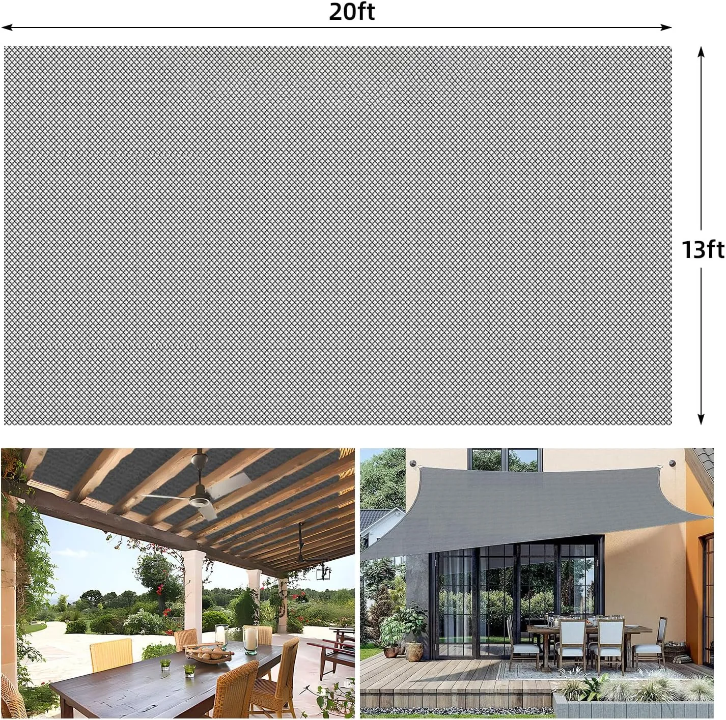 90% 13x20 Ft Shade Cloth for Garden,UV Resistant Sunblock Mesh Net for Plant Greenhouse Vegetables Flowers (Ebony)