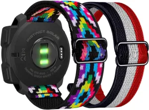 Abanen 22mm Elastic Watch Bands for Garmin Instinct 3 45mm / 2 Solar, Soft Stretchy Nylon Ultra-light Wristband Strap for Instinct E 45mm / Crossover Solar