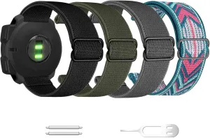 Abanen 22mm Elastic Watch Bands for Garmin Instinct 3 45mm / 2 Solar, Soft Stretchy Nylon Ultra-light Wristband Strap for Instinct E 45mm / Crossover Solar