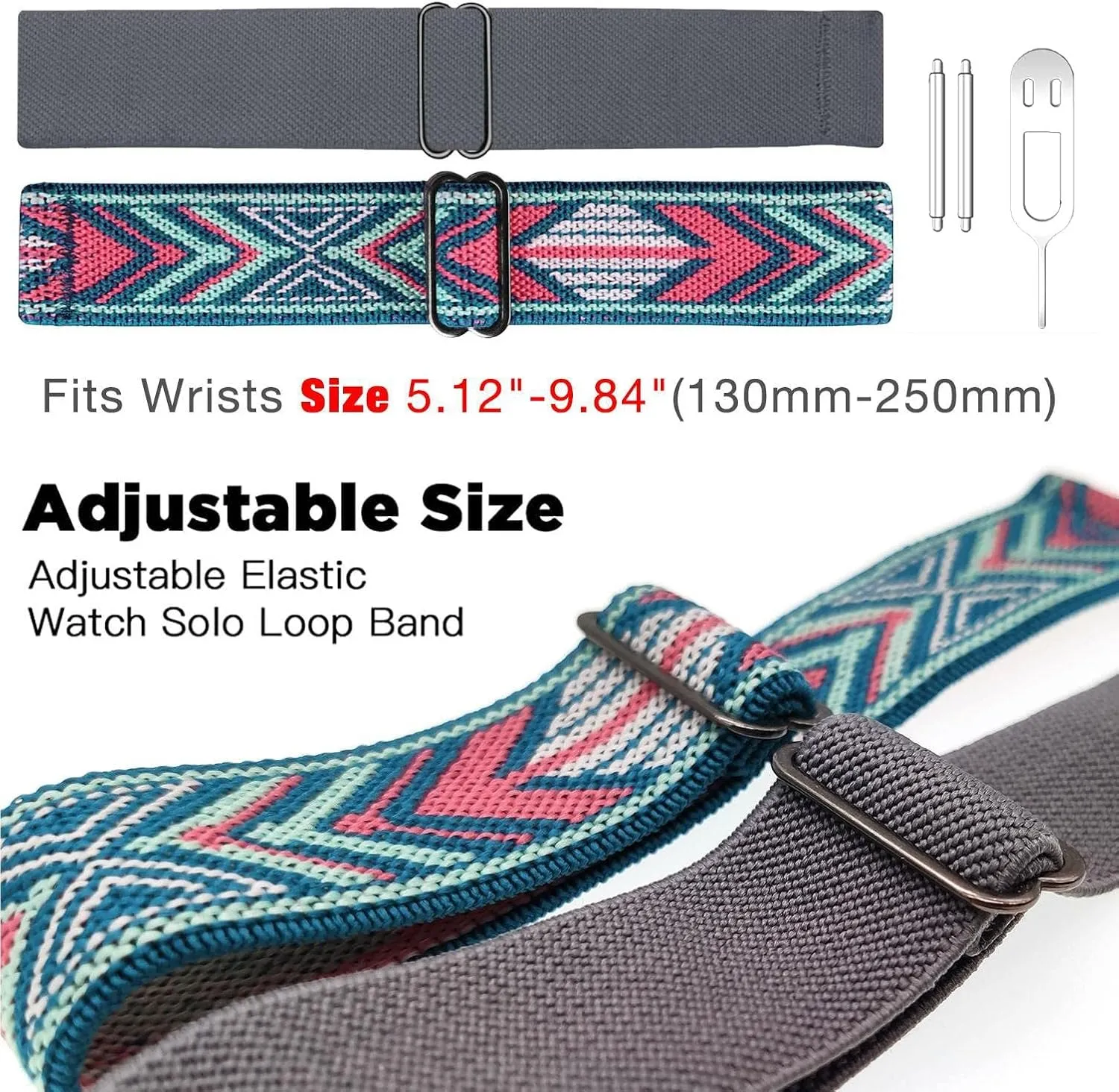 Abanen 22mm Elastic Watch Bands for Garmin Instinct 3 45mm / 2 Solar, Soft Stretchy Nylon Ultra-light Wristband Strap for Instinct E 45mm / Crossover Solar