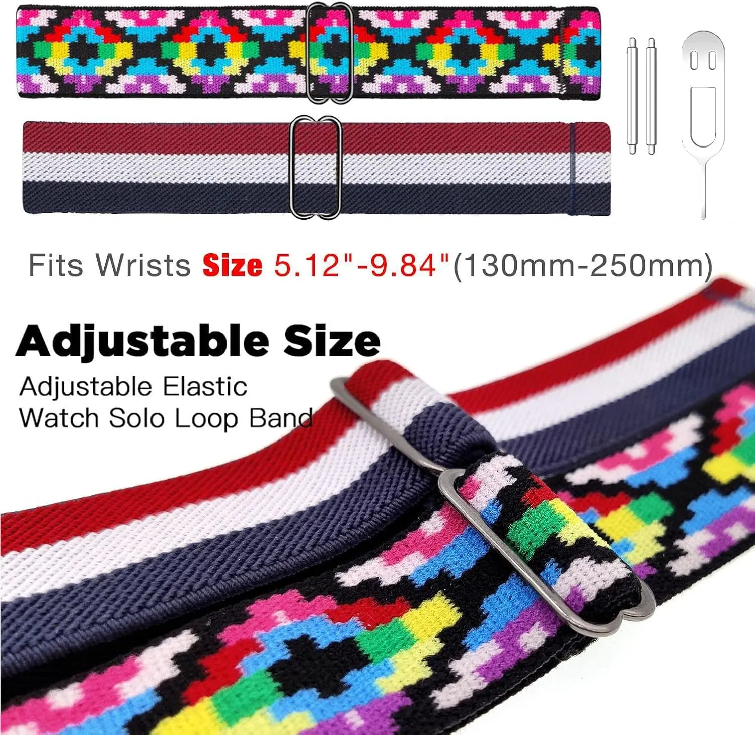 Abanen 22mm Elastic Watch Bands for Garmin Instinct 3 45mm / 2 Solar, Soft Stretchy Nylon Ultra-light Wristband Strap for Instinct E 45mm / Crossover Solar