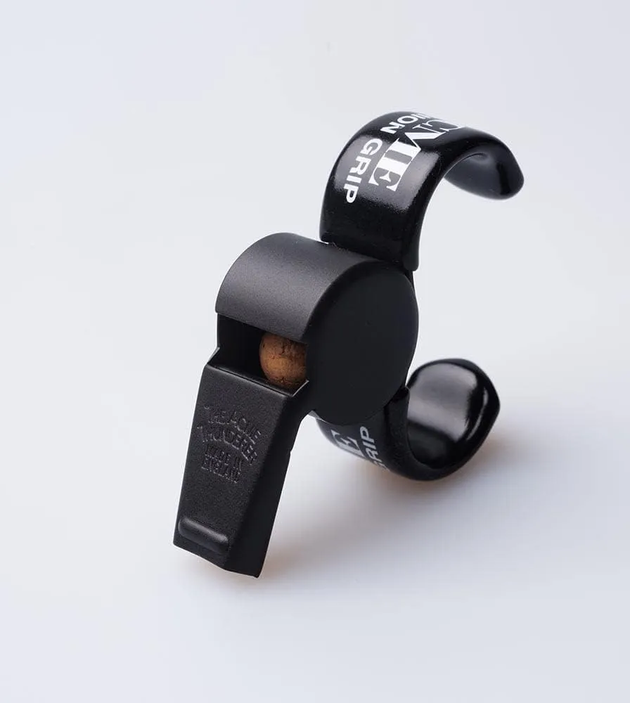 ACME Genuine No. 477/60.5 Thunderer Solid Brass Whistle with Finger Grip. Professional Quality. Small Sized. High pitched. All-Rounder. 114 dBA. Designed and Made in The UK (Matt Black)