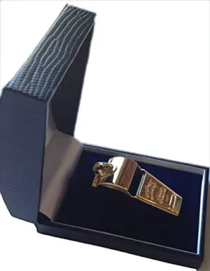 ACME Genuine No. 60.5 Thunderer Solid Brass Whistle. Professional Quality. Small Sized. High pitched. All-Rounder. 114 dBA. Designed and Made in The UK (Gold Plated)