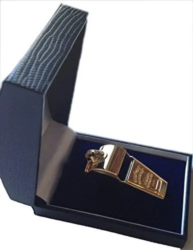 ACME Genuine No. 60.5 Thunderer Solid Brass Whistle. Professional Quality. Small Sized. High pitched. All-Rounder. 114 dBA. Designed and Made in The UK (Gold Plated)