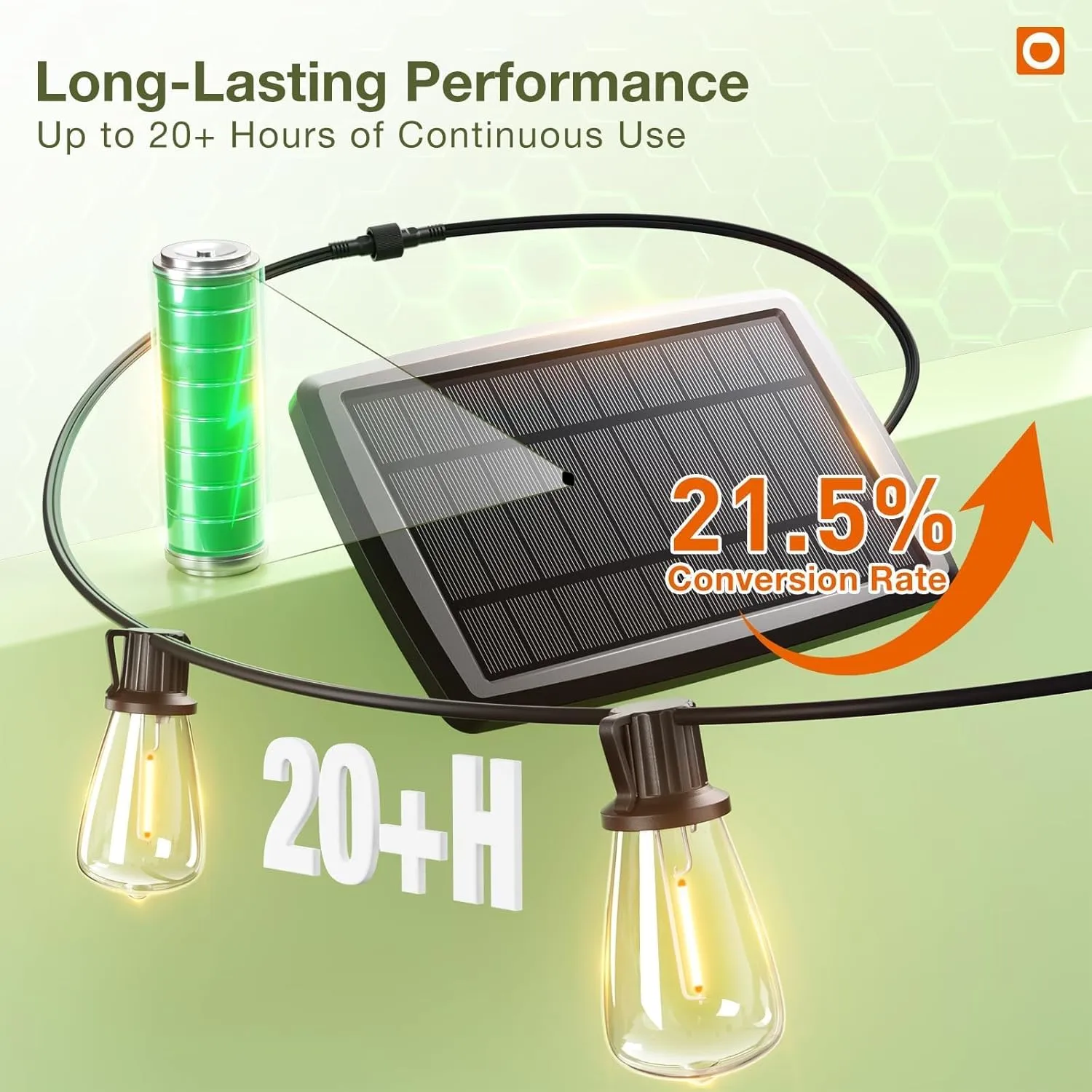 addlon 54(48 6) FT Solar String Lights Waterproof,Patio Lights Solar Powered with Remote& USB Port 24 2 LED Shatterproof Bulbs 3 Lighting Modes Outdoor Lights for Camping Backyard Garden