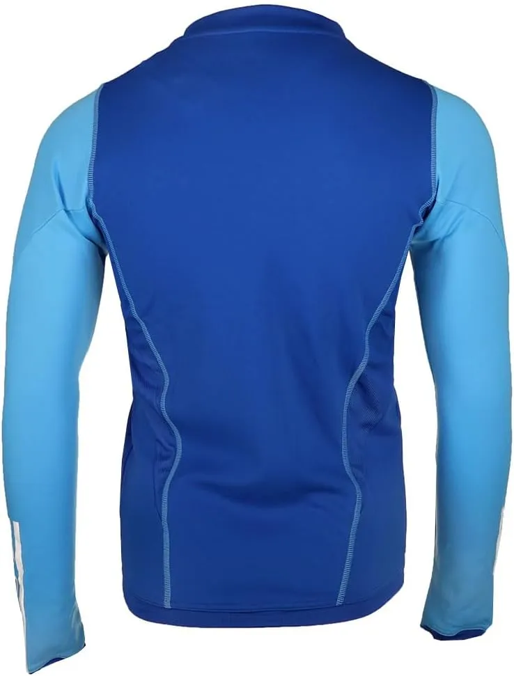 adidas Mens Tiro23 Long Sleeve Quarter Zip Soccer Cleats Moisture Wicking - Blue