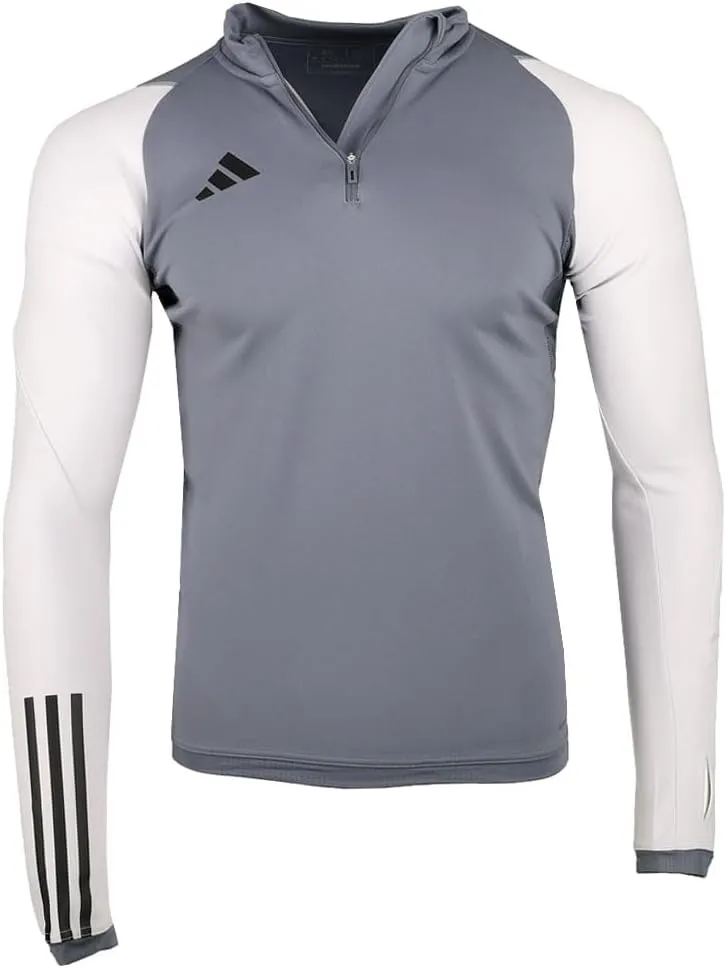adidas Mens Tiro23 Mock Neck Quarter Zip Soccer Cleats Moisture Wicking - Grey - Size S