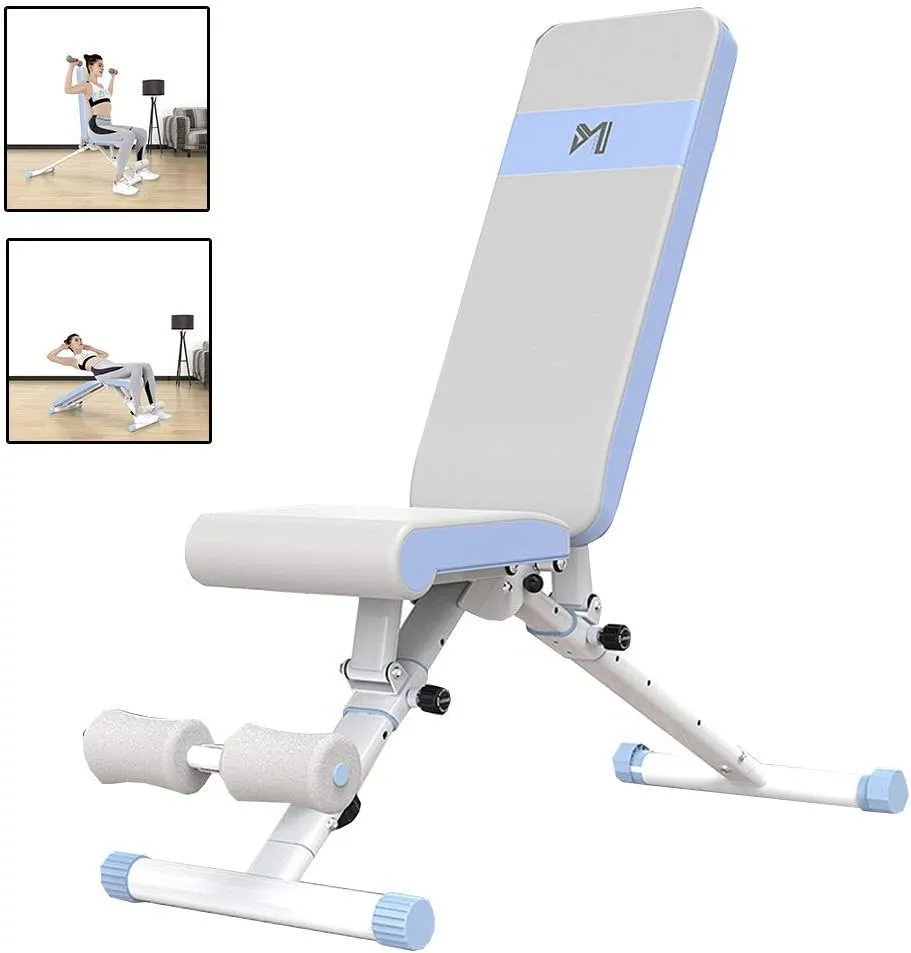 Adjustable Benches Dumbbell Bench Sit-up Chair Home Fitness Equipment Foldable Equipment Abdominal Muscle Plate (Grey 129 * 46 * 117cm), Gray
