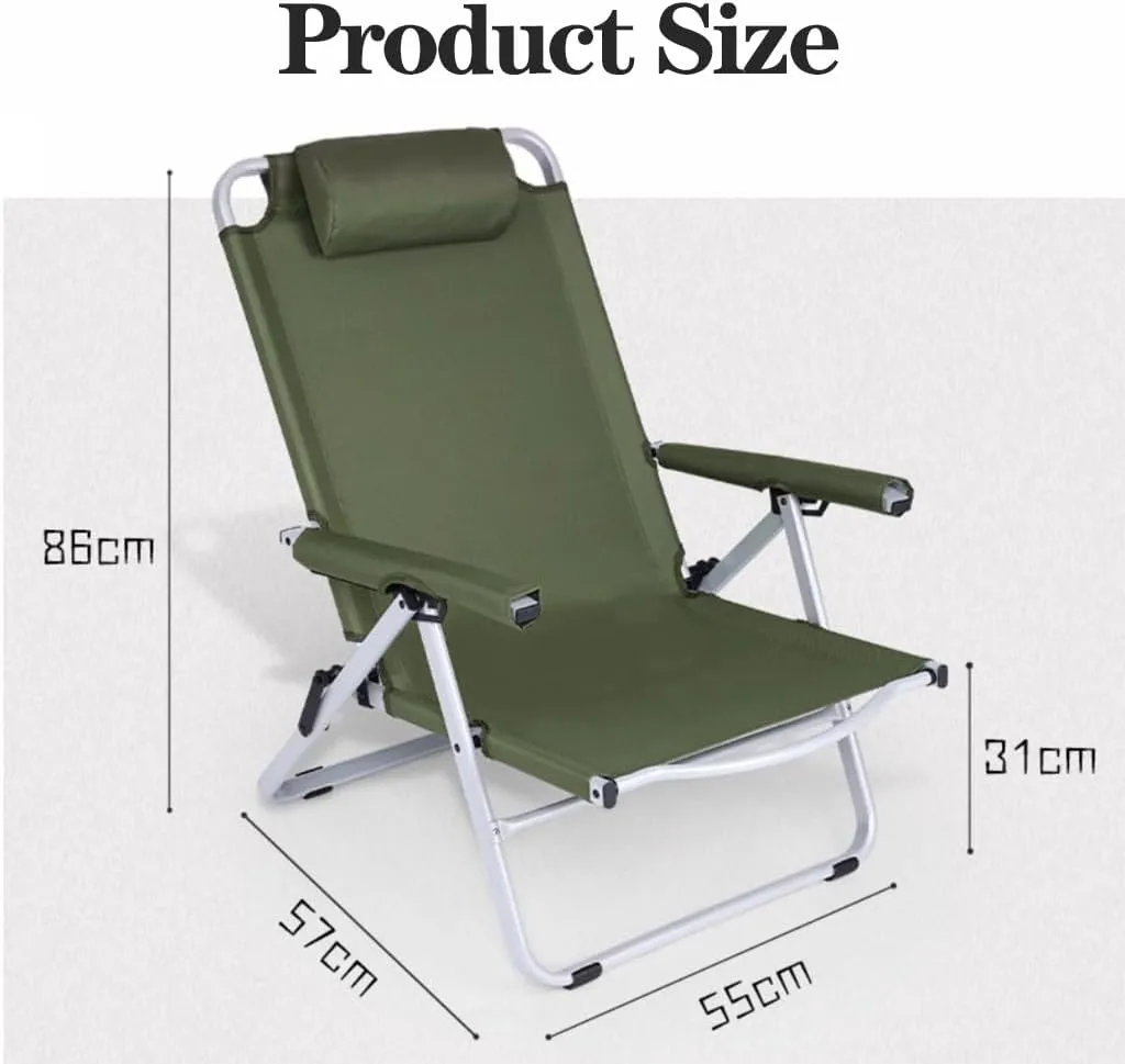 Adjustable Camping Chairs for Adults,Foldable High Back Camping Chair,Portable Folding Chairs for Outside,Reclining Outdoor Chair for Dining Picnic(Khaki)
