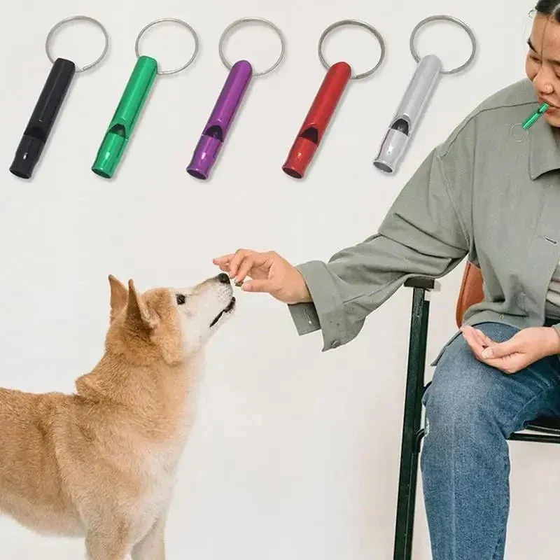 Adjustable Ultrasonic Dog Whistle Bark Control Pet Training Tool Lightweight Aluminum Alloy Dog Recall Whistle for Training