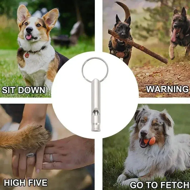 Adjustable Ultrasonic Dog Whistle Bark Control Pet Training Tool Lightweight Aluminum Alloy Dog Recall Whistle for Training