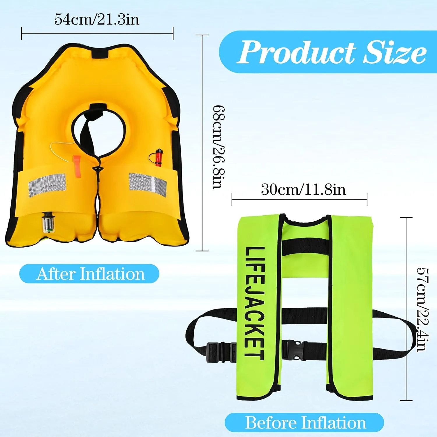 Adult Automatic Kayaking Vest Water Sports Vest for Boating Fishing Kayaking Paddling
