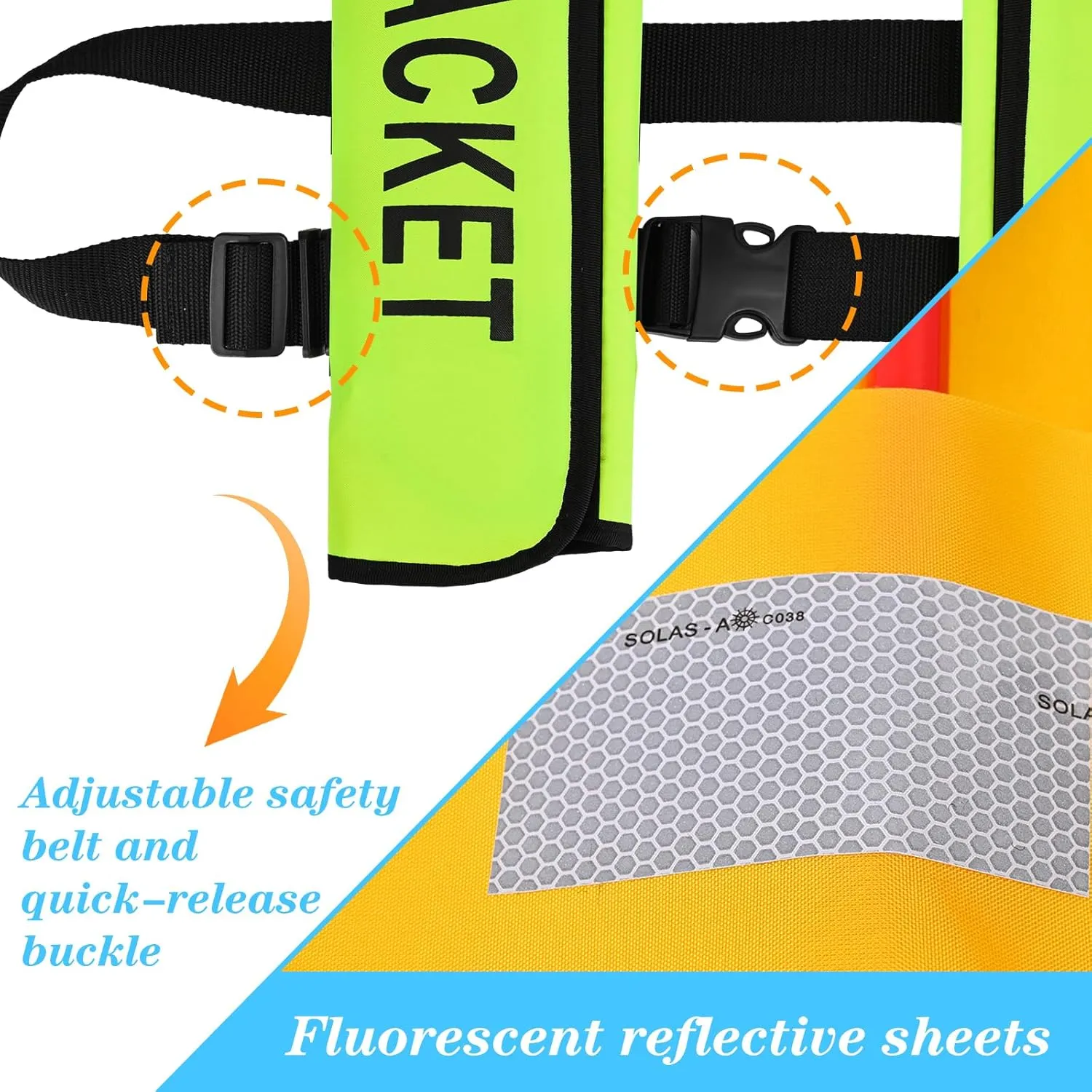 Adult Automatic Kayaking Vest Water Sports Vest for Boating Fishing Kayaking Paddling