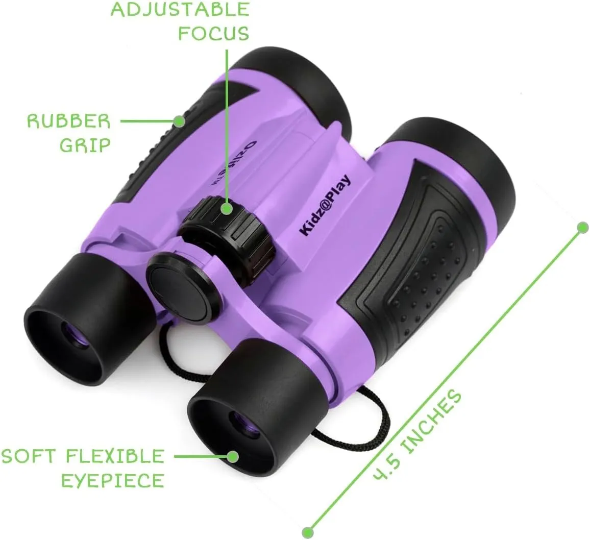 Adventure Kidz - Outdoor Exploration Kit, Children’s Toy Binoculars with Case, Flashlight, Compass, Fox Whistle, Magnifying Glass, Backpack. Great Kids Set for Camping, Hiking, STEM, Pretend Play.